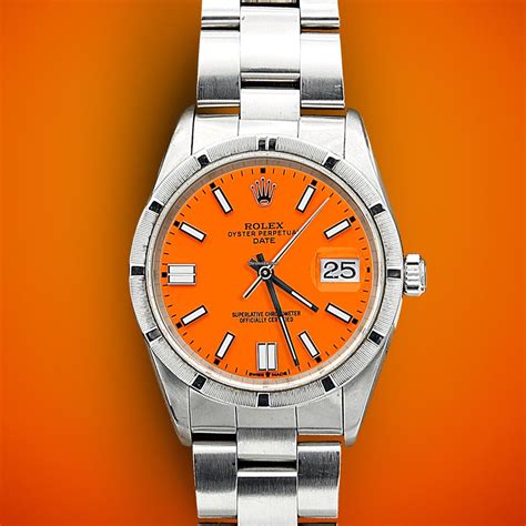 orange hand rolex|rolex oyster perpetual orange dial.